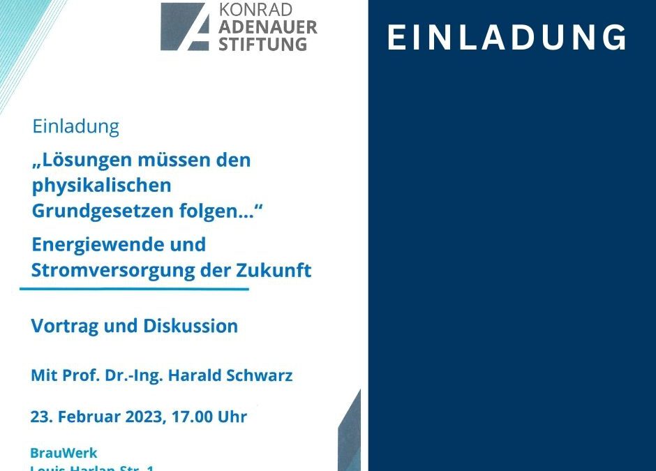 Herzliche Einladung: Vortrag & Gespräch zur Energiewende und Stromversorgung der Zukunft